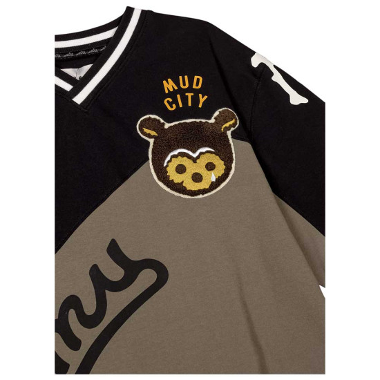 Grimey Unisex κοντομάνικη μπλούζα Mud'S The Residence V Neck Oversized Tee